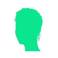 green woman head silhouette illustration