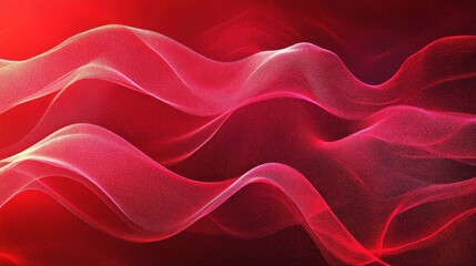 Obraz premium Abstract red background with flowing wave patterns. Intense red design.