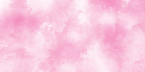 Pink watercolor texture with fogg and clouds, smooth wallpaper, paper pink smoke and cloudy stains, Pink rose tone abstract texture with cloudy stains, Stain artistic hand painted texture of pink.