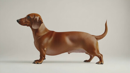 Dachshund Side Profile: A captivating portrait of a dachshund, captured in profile, showcasing its distinctive long body and short legs, emphasizing its unique charm and elegance.