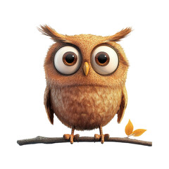 Cute cartoon owl with big eyes