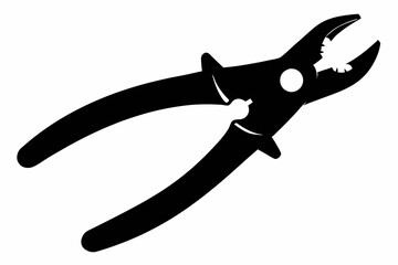 pliers silhouette, pliers icon vector, black pliers symbol, pliers sign
