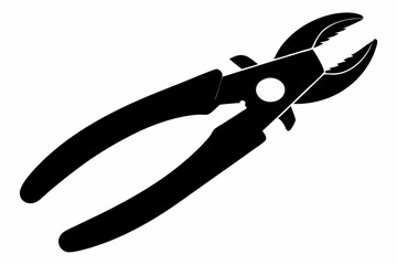 pliers silhouette, pliers icon vector, black pliers symbol, pliers sign
