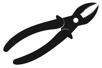 pliers silhouette, pliers icon vector, black pliers symbol, pliers sign
