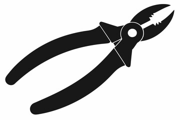 pliers silhouette, pliers icon vector, black pliers symbol, pliers sign

