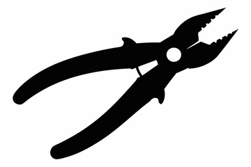 pliers silhouette, pliers icon vector, black pliers symbol, pliers sign
