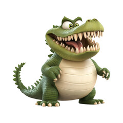 Fototapeta premium Funny Cartoon Crocodile with Open Mouth