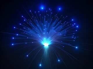 Naklejka premium abstract blue fiber optic background, technology concept, vector illustration.