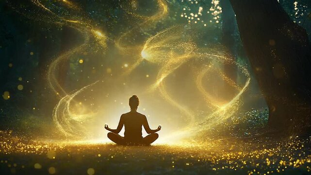 Enchanting Glitter Swirls Meditation Seamless Loop Background