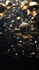 Black and Gold Metallic Liquid Bubbles