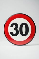 Obraz premium Red and White Sign with Number Thirty