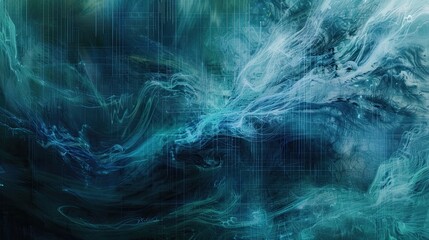 Experience the enchantment of digital aurora through ethereal water strokes