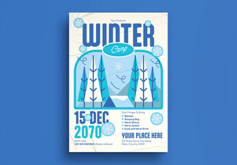 White Scrapbooking Winter Camp Flyer Layout