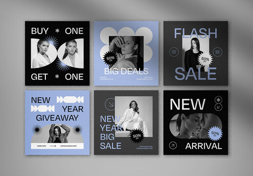 Grey Modern Minimalist Fashion Instagram Layout