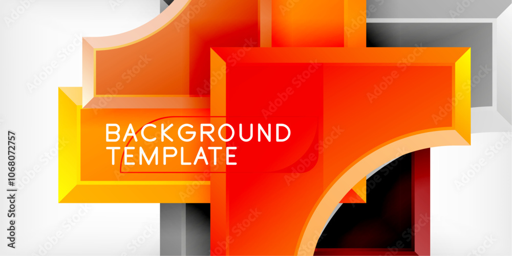 Poster Geometric design abstract background - circles and triangles