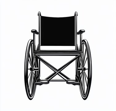 black wheelchair front view clip art preview