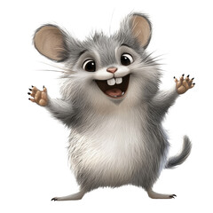 Fototapeta premium Dancing Chinchilla Transparent Illustration