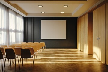modern presentation room with chairs