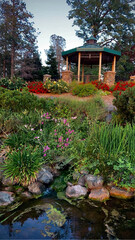 Scenic Gazebo and Lush Garden in a California Park