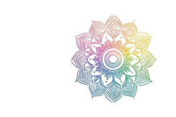 beautiful rainbow color mandala design for any use isolated  on a white background