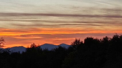Beautiful sunset in the mountains