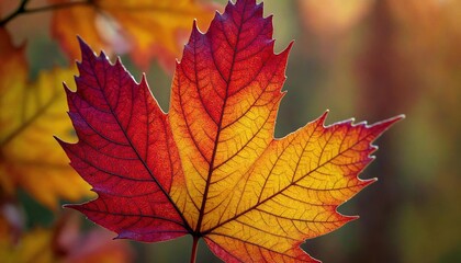 Obraz premium Macro Autumn Leaf in Calico Colors