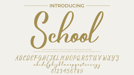 School Font Stylish brush painted an uppercase vector letters, alphabet, typeface