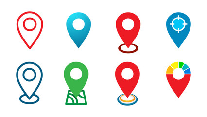 Set of pointers. Pin Location icons. Location pin icon collection. Pin icons. GPS navigation vector design illustration. Map icon pointer
