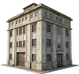 Fototapeta premium Simple concrete structure with bold lines and modern, industrial architectural style appeal. 