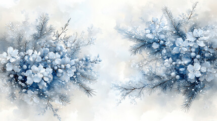 serene white background adorned with delicate snowflakes, evoking a sense of calm, purity, and winter's tranquil beauty