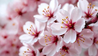Close-Up of Vibrant Cherry Blossom Stamens