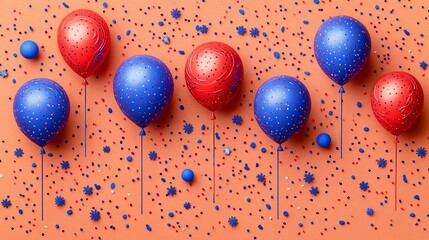 Balloons in a line, celebration party decor