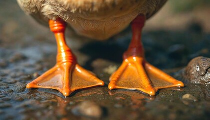 Close-Up of Duck Webbed Feet