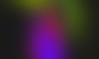 Abstract grainy color gradient texture background. Black green blue purple color noisy color flow, wave shaped, vibrant, bright, shine, glowing colors, website header design, cover, poster, banner