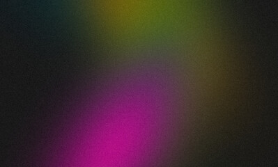 Abstract grainy color gradient texture background. Black green orange purple color noisy color flow, wave shaped, vibrant, bright, shine, glowing colors, website header design, cover, poster, banner