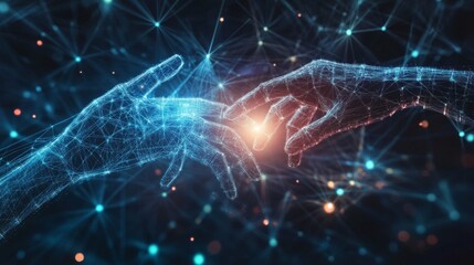 AI in cybersecurity represented by a digital lock and neural network background.