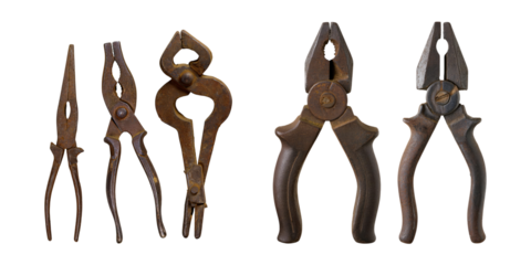 Vintage Hand Tools for Craft and Repairs, PNG collection, set bundle, isolate on transparent or white background