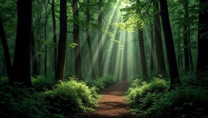 Obraz premium Lush Forest Under Spotlight