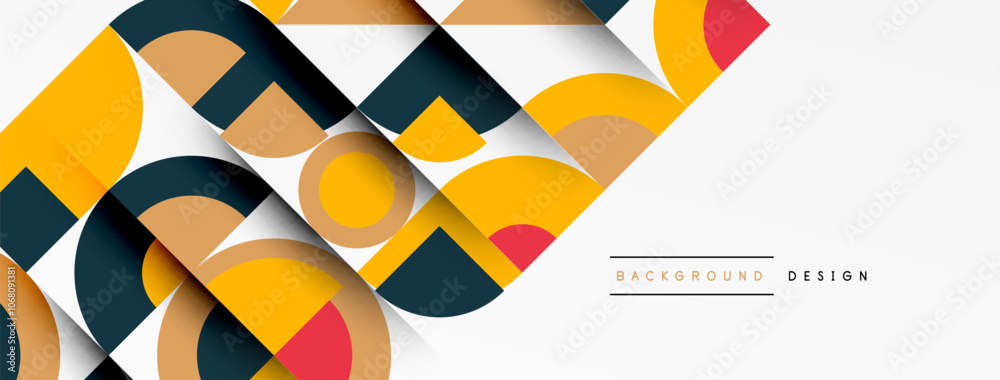 Aufkleber geometric design abstract background - circles squares