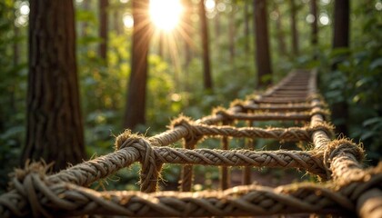 Agility Ladder in Forest Sunlight