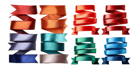 Colorful Ribbons on Transparent Background