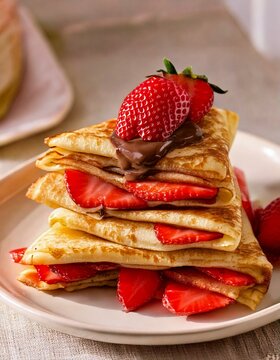 Panqueques con nutella y fresas