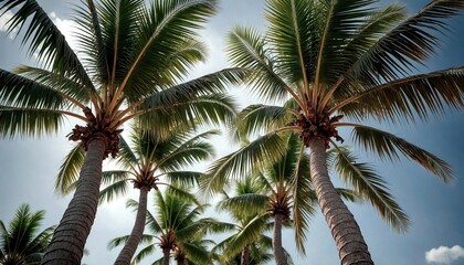 Hurricane-Damaged Palm Trees Close-Up
