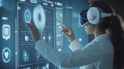 Virtual assistant powered by AI helping a user with daily tasks on a digital screen.
