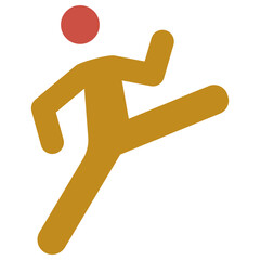 karate kick flat icon