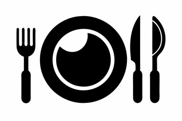 
Dish, fork, knife and plate icon set, cutlery vector icon collection.