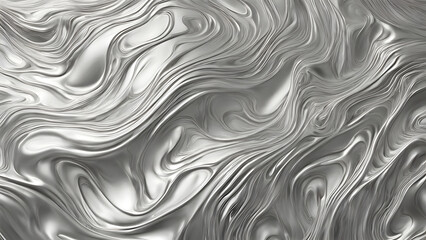 Obraz premium Soft ripples in liquid silver creating intricate metallic patterns like veins of light, Ai Generated