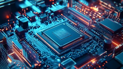 Fototapeta premium Mobile Phone Hardware: Disassembled Components of a Smartphone, Including Chip CPU and Case. Technology Concepts for Cellphones.