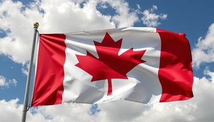 canadian flag in the wind