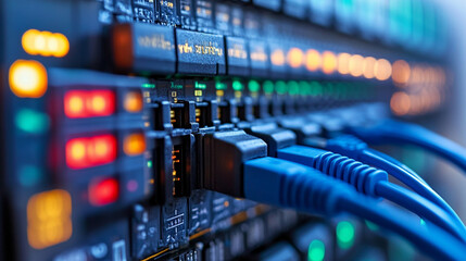 internet cable, symbolizing connectivity, data flow, and global communication. This image reflects modern technology linking networks across the world